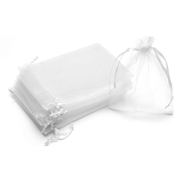 ⭐️5 for 20⭐️ 10 White Drawstring Organza Bags 3x4 - Picture 3 of 10